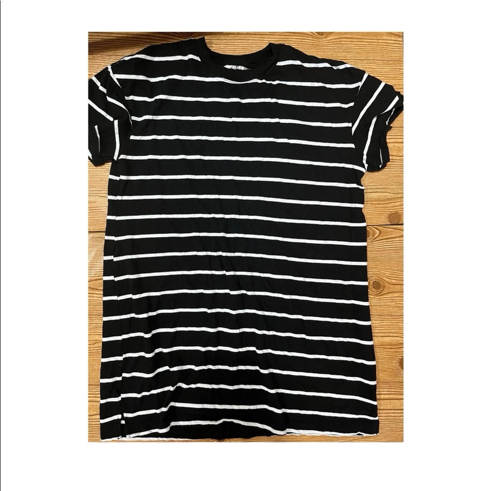 Time & Tru Black and White Striped Dress
